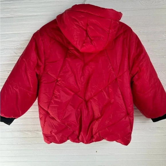 Urban Republic Red Hooded Puffer Coat Zip Up Fleece Lined Girls Size L (14/16) - Picture 3 of 15
